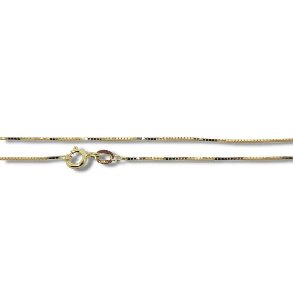 Corrente de Ouro Veneziana Masculina ou Colar Feminino 50cm 0,5mm 18k Lfv50.5
