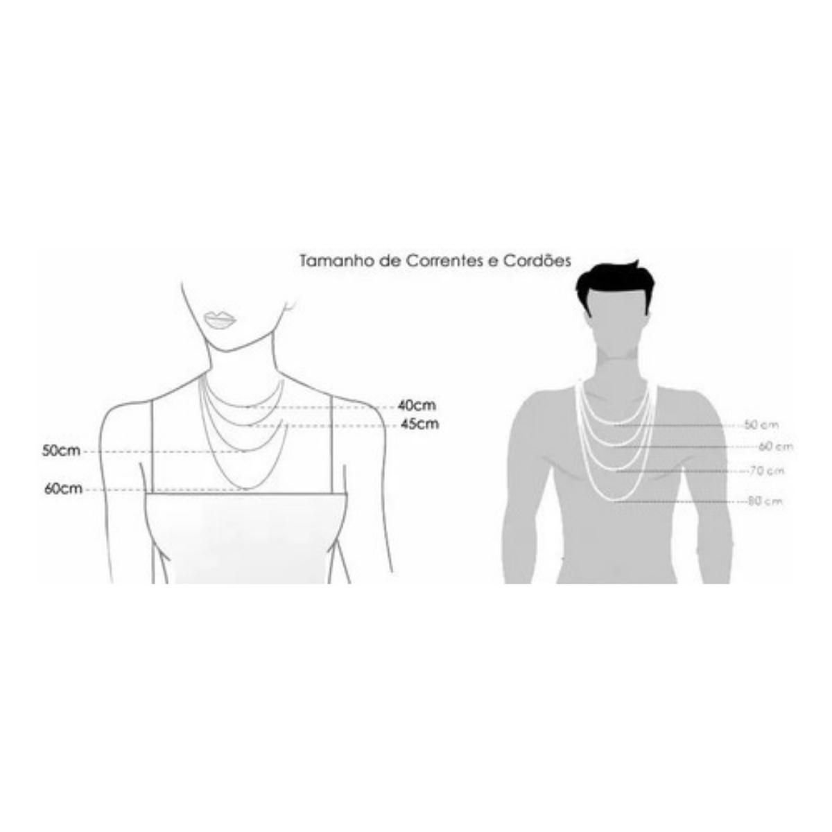 Corrente de Prata Masculina ou Colar Feminino Elo Rabo de Rato Quadrado 1mm CP4008 - Imagem 3