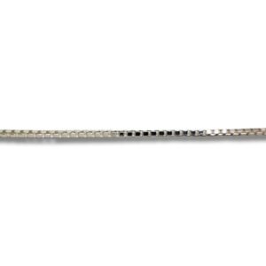 Corrente de Prata Masculina ou Colar Feminino Elo Veneziana 1mm CP4001