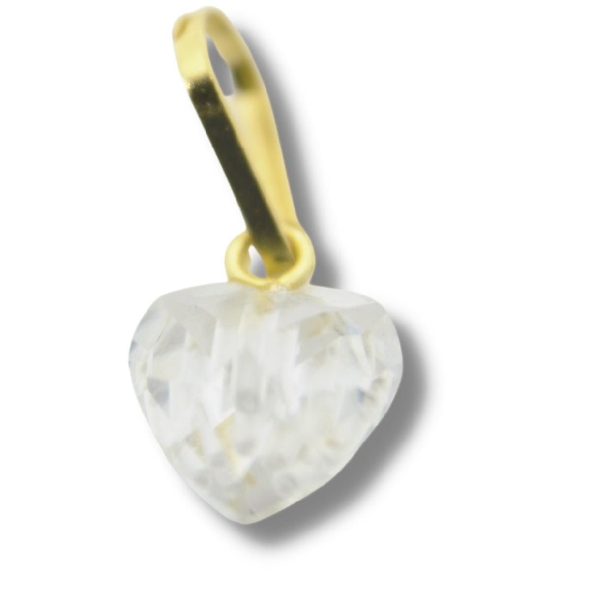 Pingente Berloque Charm Coração Zircônia Ouro 18k P602