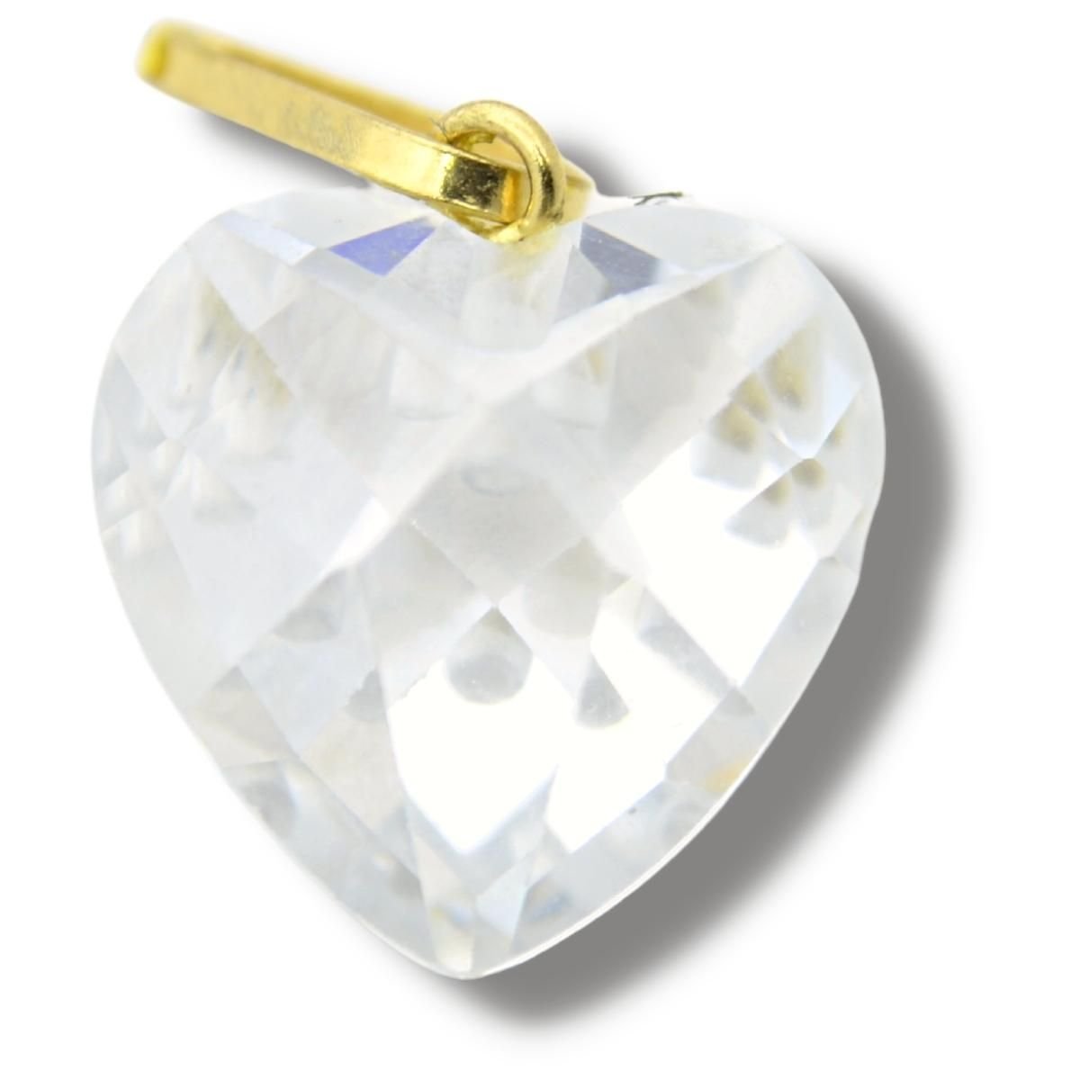 Pingente Berloque Charm Coração Zircônia Ouro 18k P846