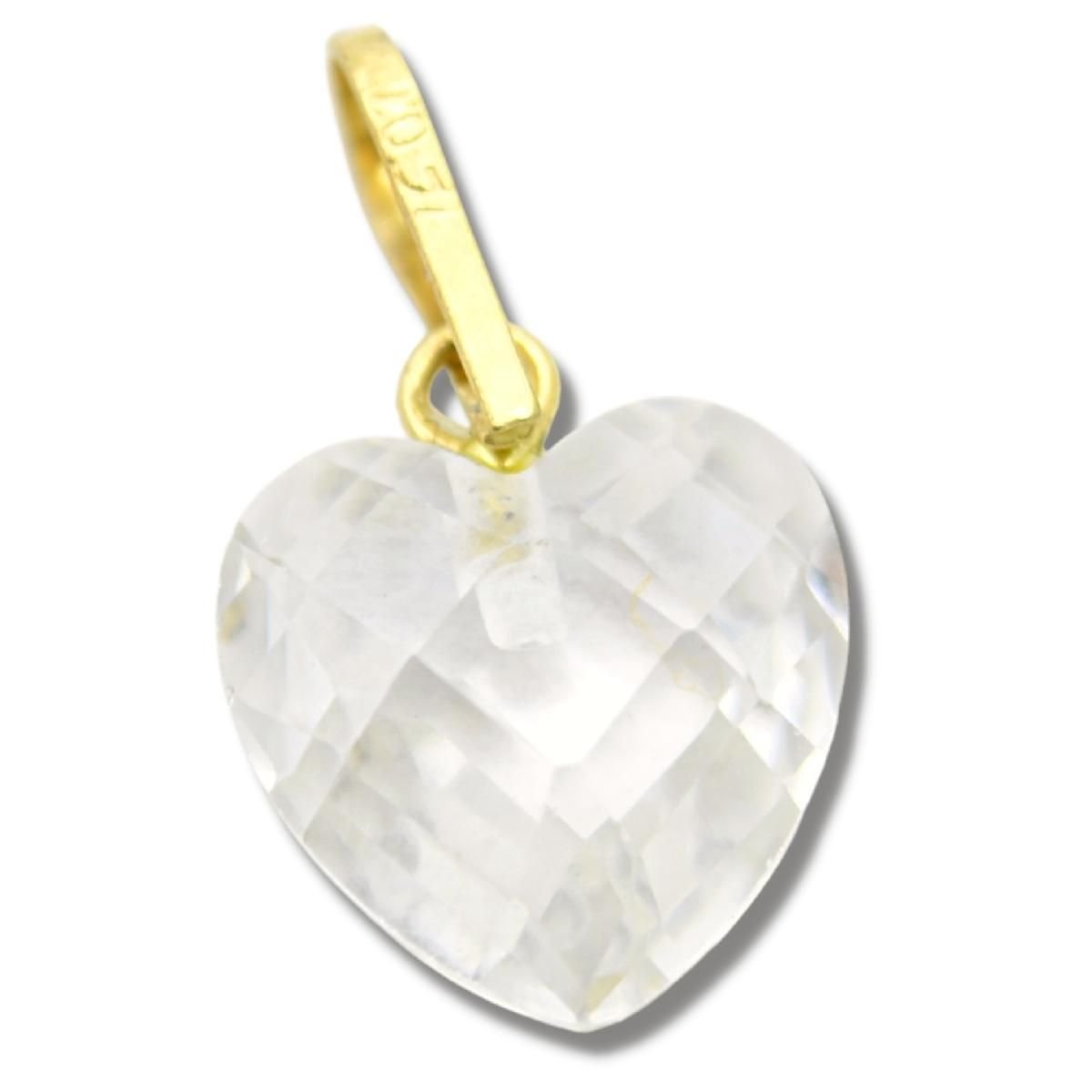 Pingente Berloque Charm Coração Zircônia Ouro 18k P847