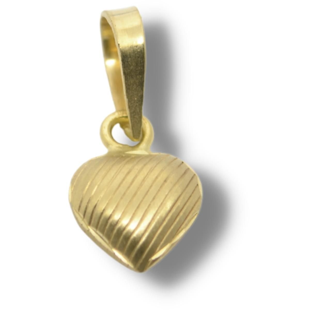 Pingente Berloque Charm Estampado Coração Ouro 18k P646