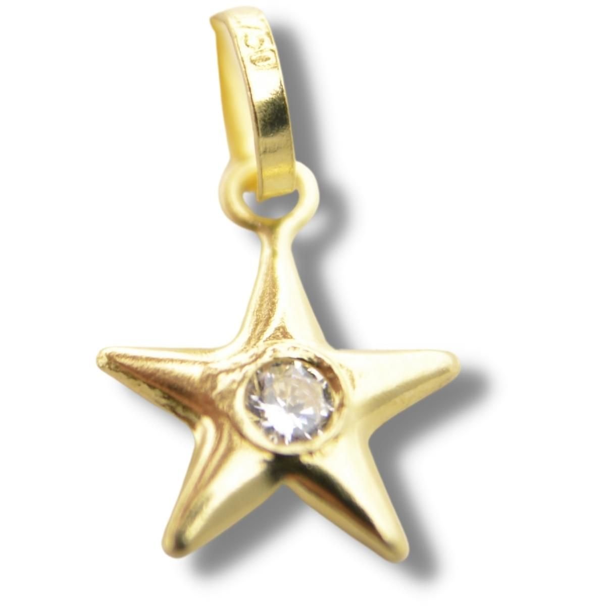 Pingente Berloque Charm Estrela Estrelinha Zircônia Ouro 18k P619