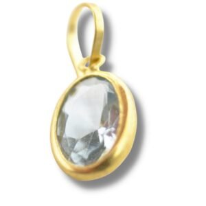 Pingente Berloque Charm Gota Pingo Zircônia Azul Ouro 18k P604