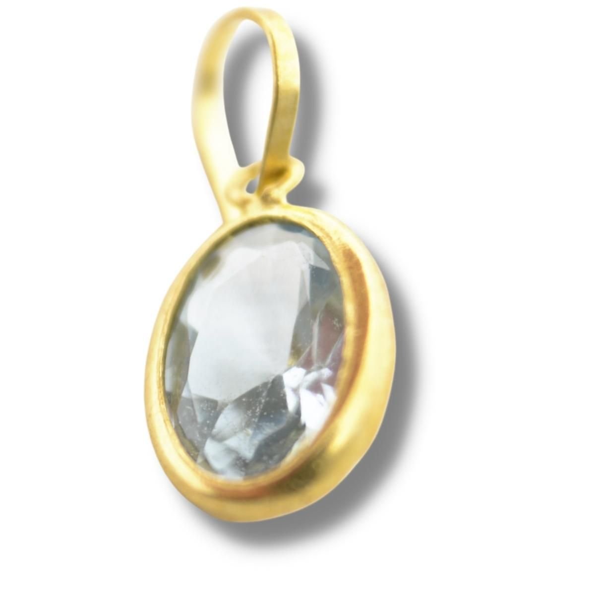 Pingente Berloque Charm Gota Pingo Zircônia Azul Ouro 18k P604