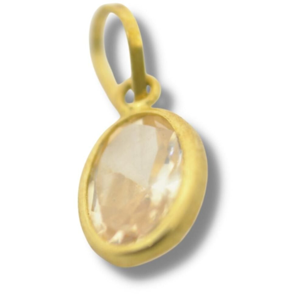 Pingente Berloque Charm Gota Pingo Zircônia Transparente Ouro 18k P604