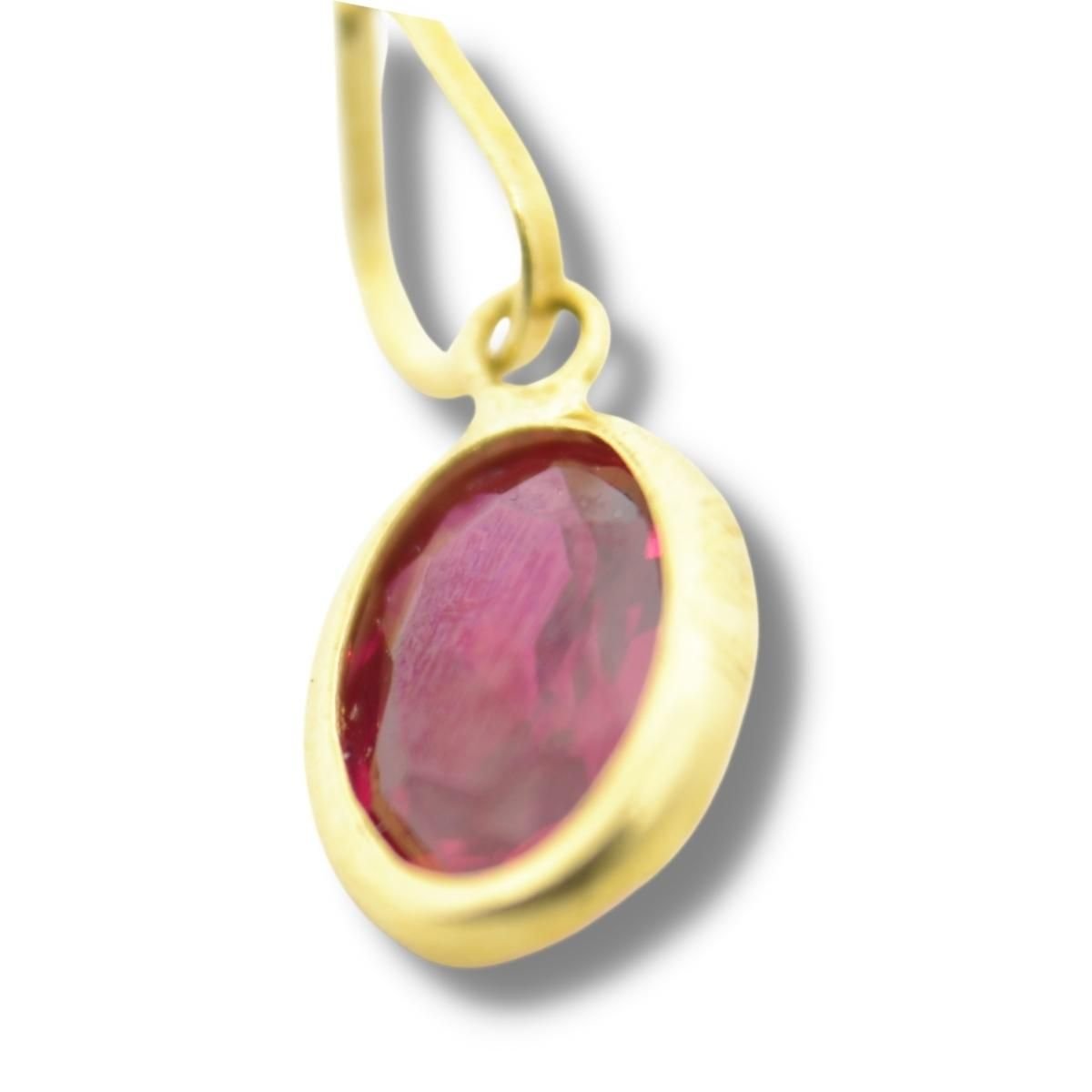 Pingente Berloque Charm Gota Pingo Zircônia Vermelho Ouro 18k P604