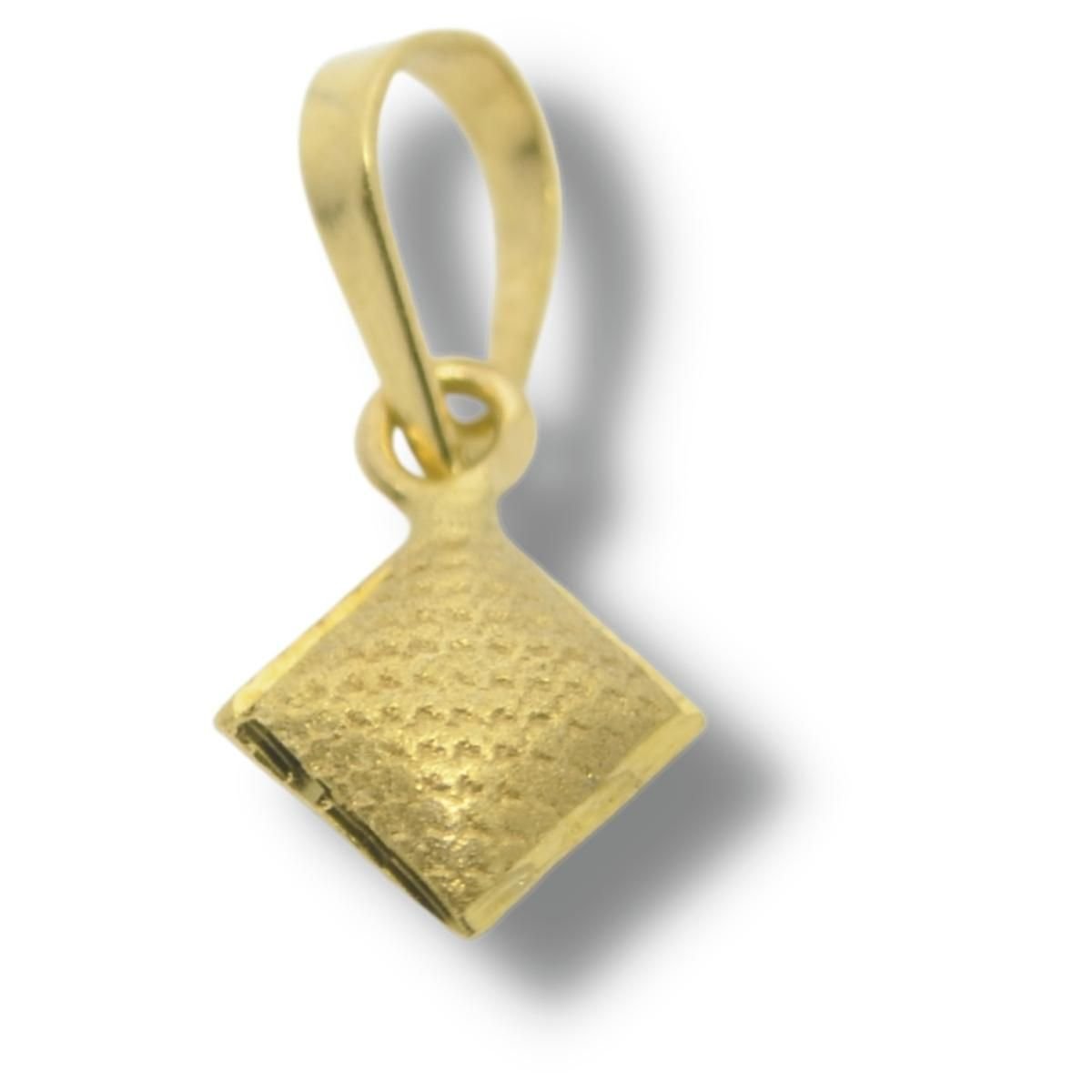 Pingente Berloque Charm Losango Estampado Ouro 18k P648