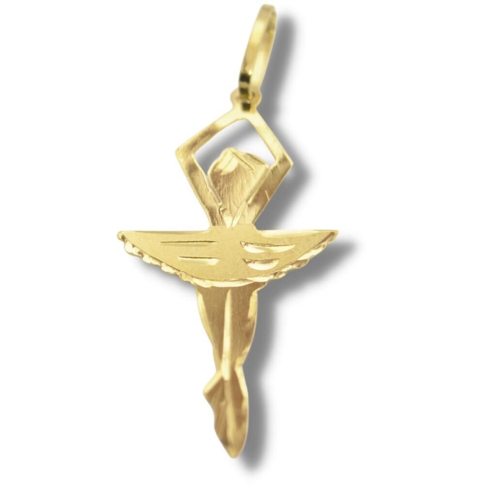 Pingente Boneca Bailarina Chapa Ouro 18k P176