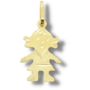 Pingente Boneca Menina Ouro 18k P188