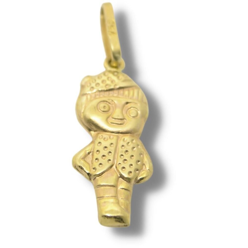 Pingente Boneco Menino Estampado Ouro 18k P470