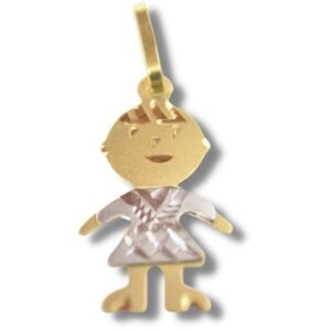 Pingente Boneco Menino Ouro Branco 18k P181