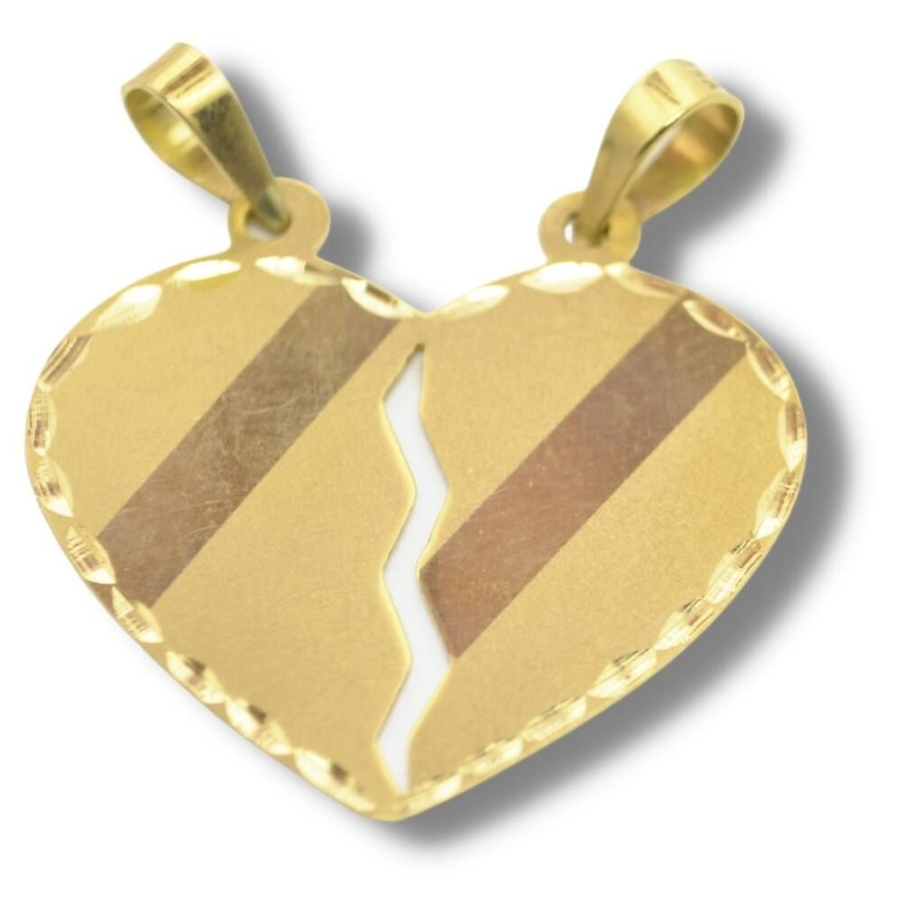 Pingente Coração Cara Metade Ouro 18k P912