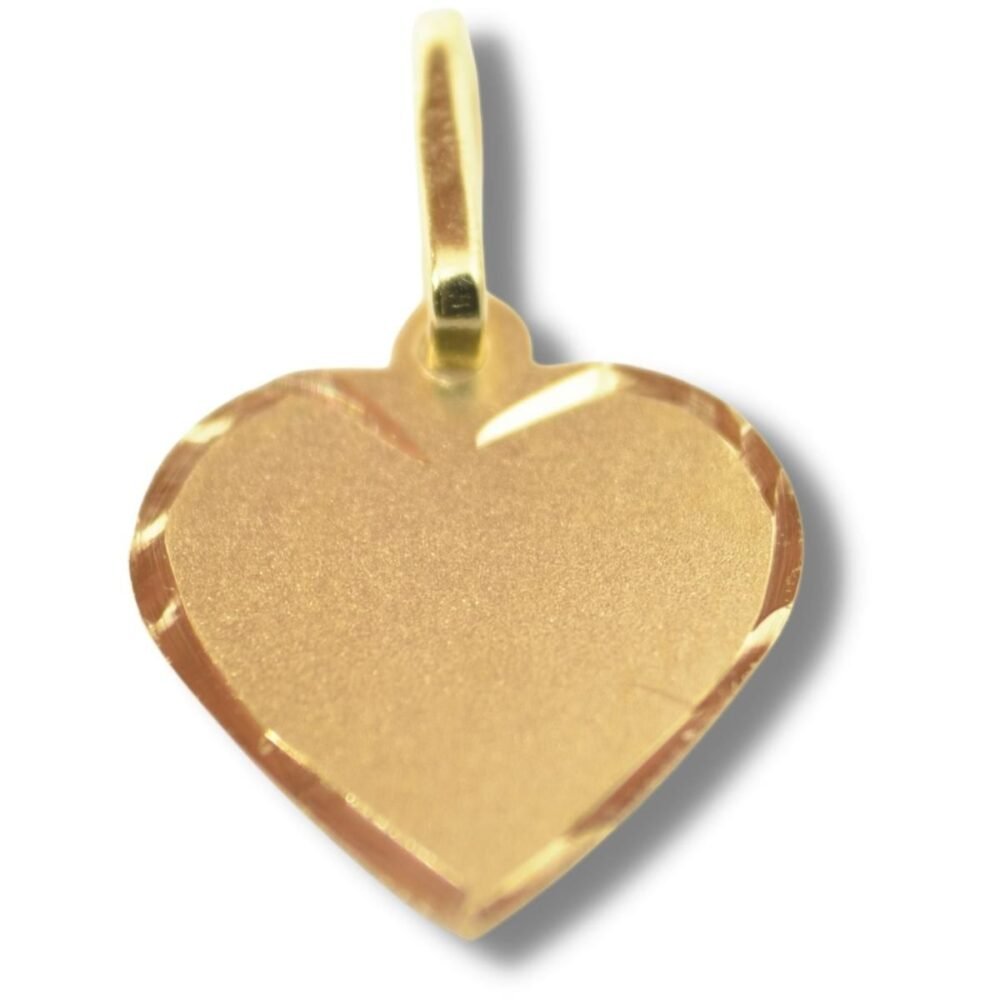 Pingente Coração Chapa Ouro 18k P112