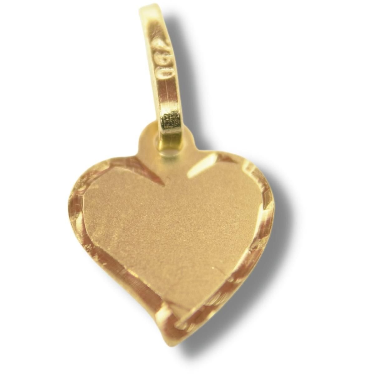 Pingente Coração Chapa Ouro 18k P114