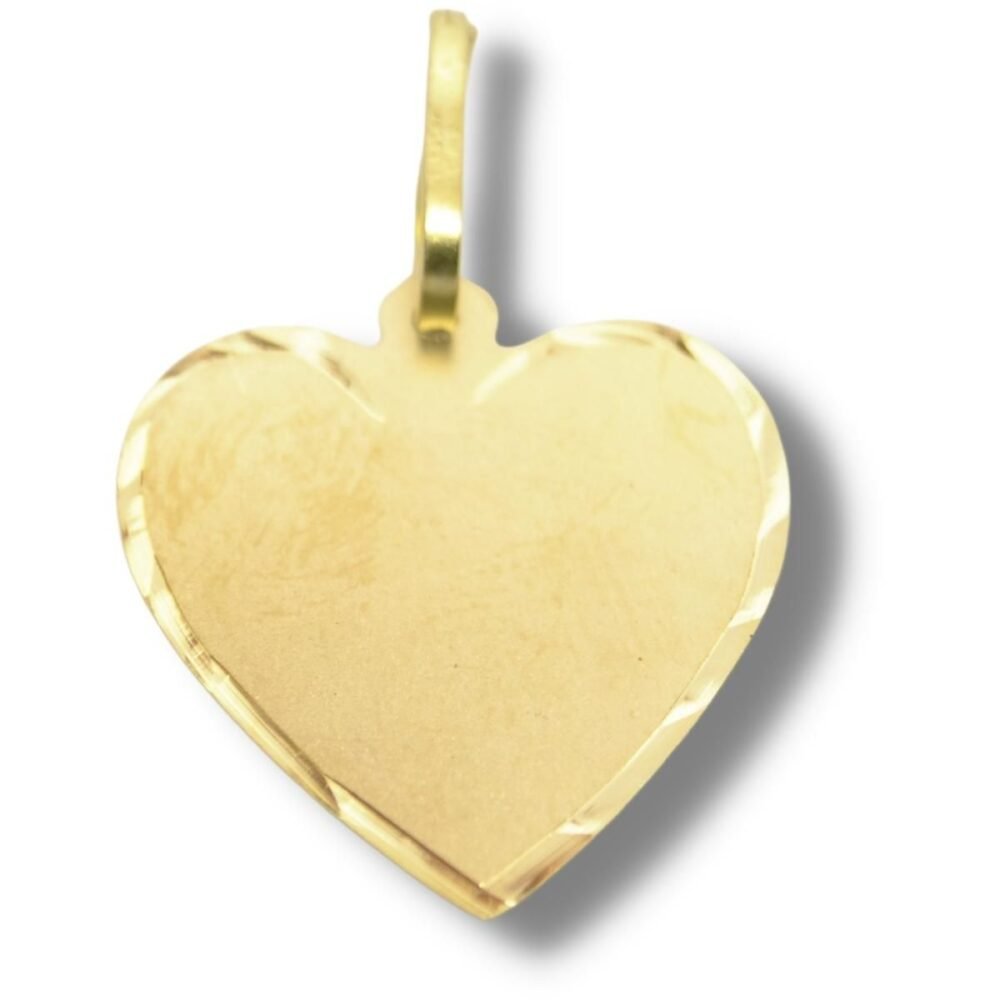 Pingente Coração Chapa Ouro 18k P404