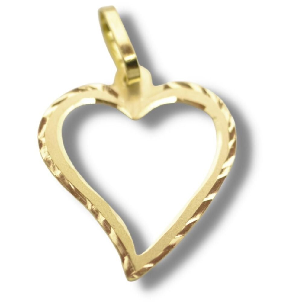Pingente Coração Chapa Ouro 18k P872