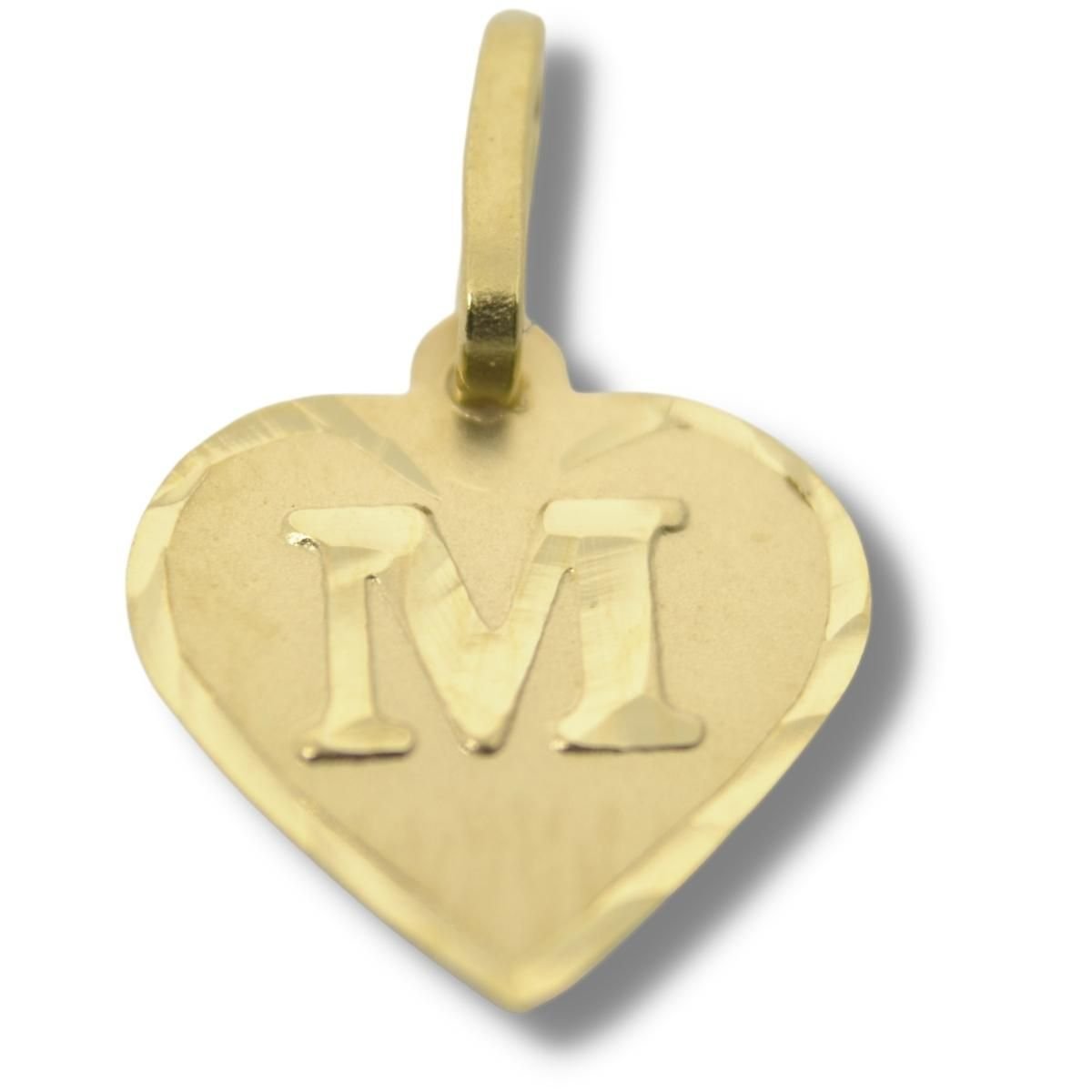 Pingente Coração Letras Alfabeto Ouro 18k P510