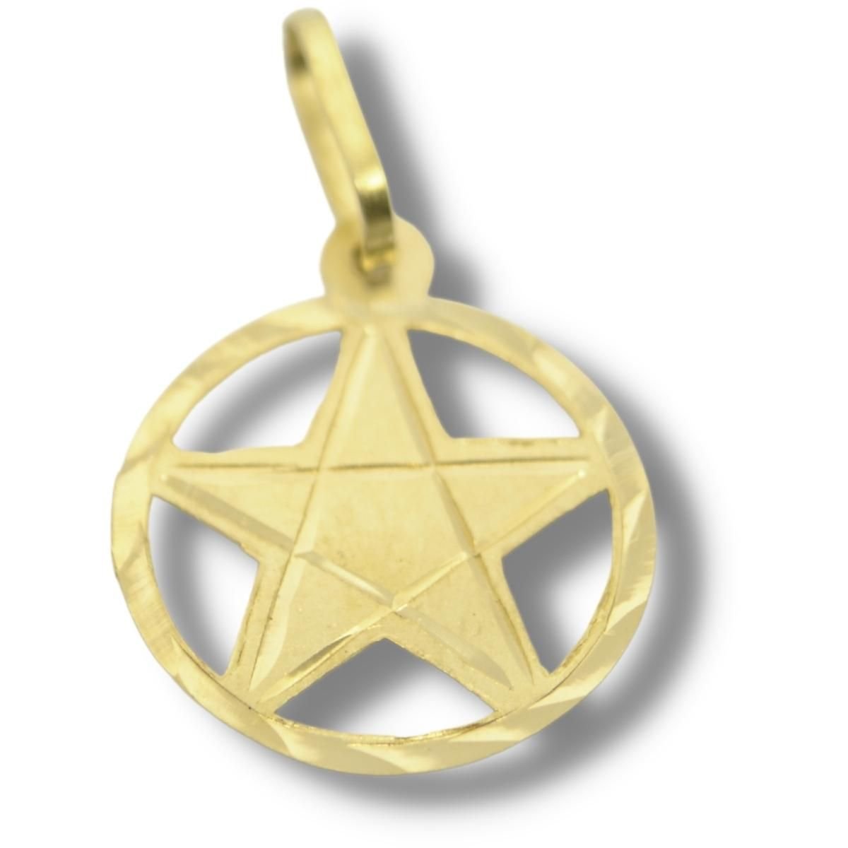Pingente Esotérico Estrela Pentagrama Chapa Ouro 18k P170