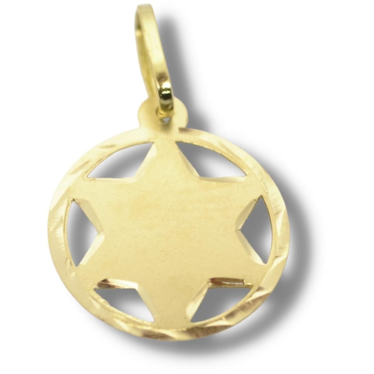 Pingente Judeu Estrela de Davi 6 Pontas Ouro 18k P168