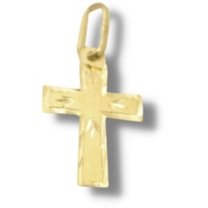 Pingente Religioso Cruz Crucifixo Chapa Ouro 18k P070