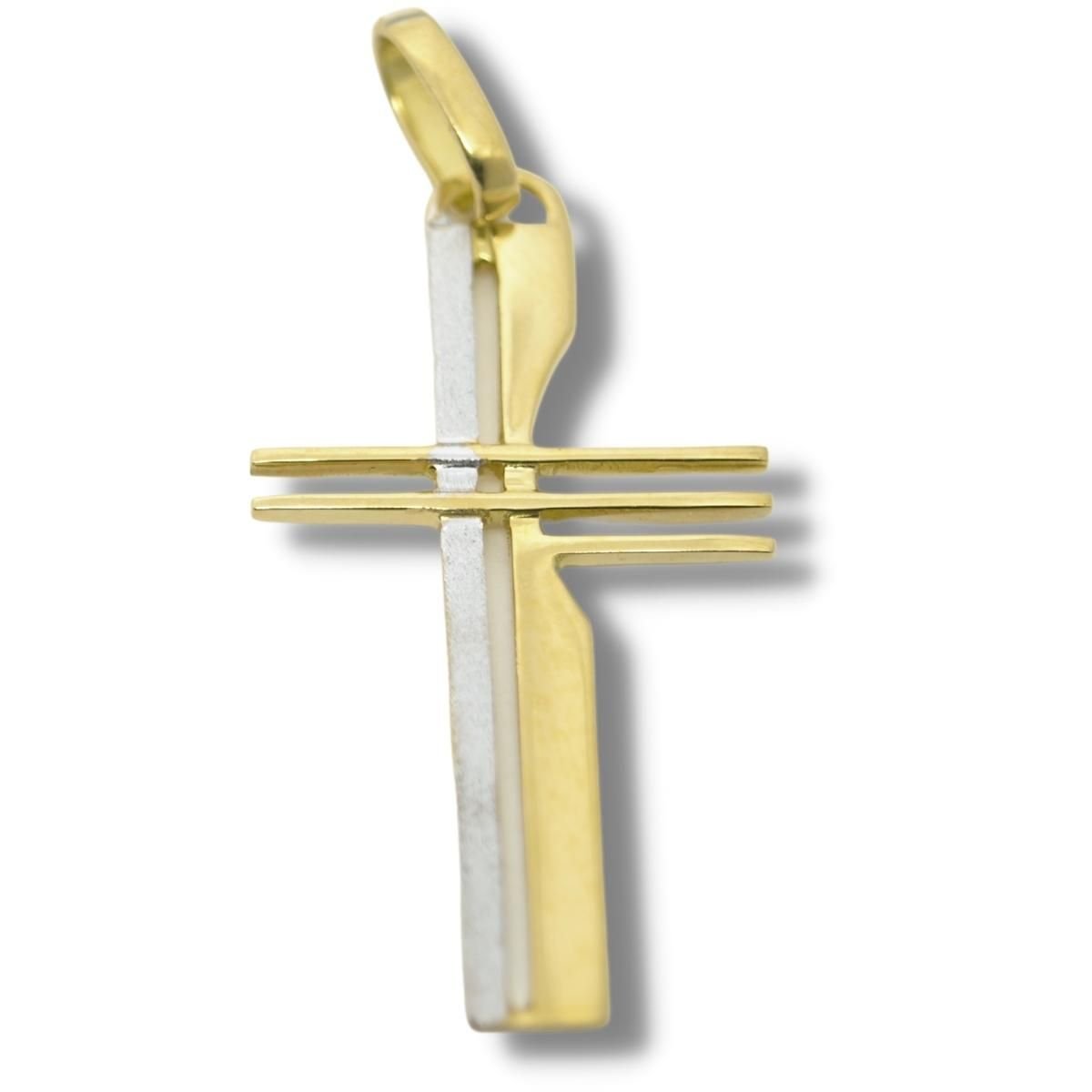 Pingente Religioso Cruz Crucifixo Ouro Branco 18k P066