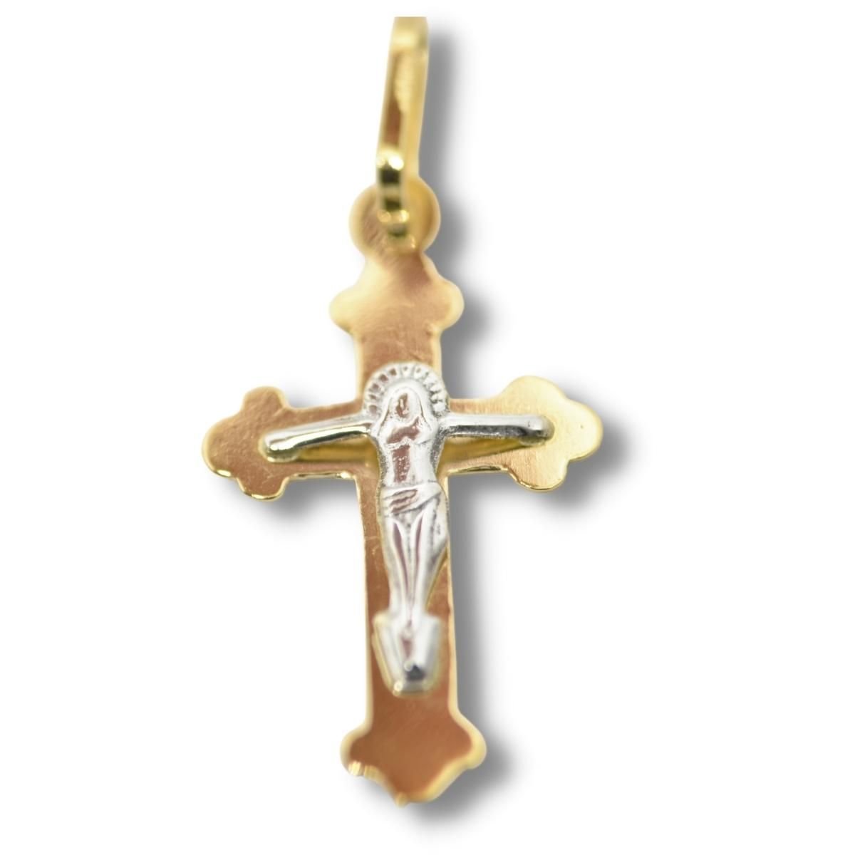 Pingente Religioso Cruz Crucifixo Ouro Branco 18k P068