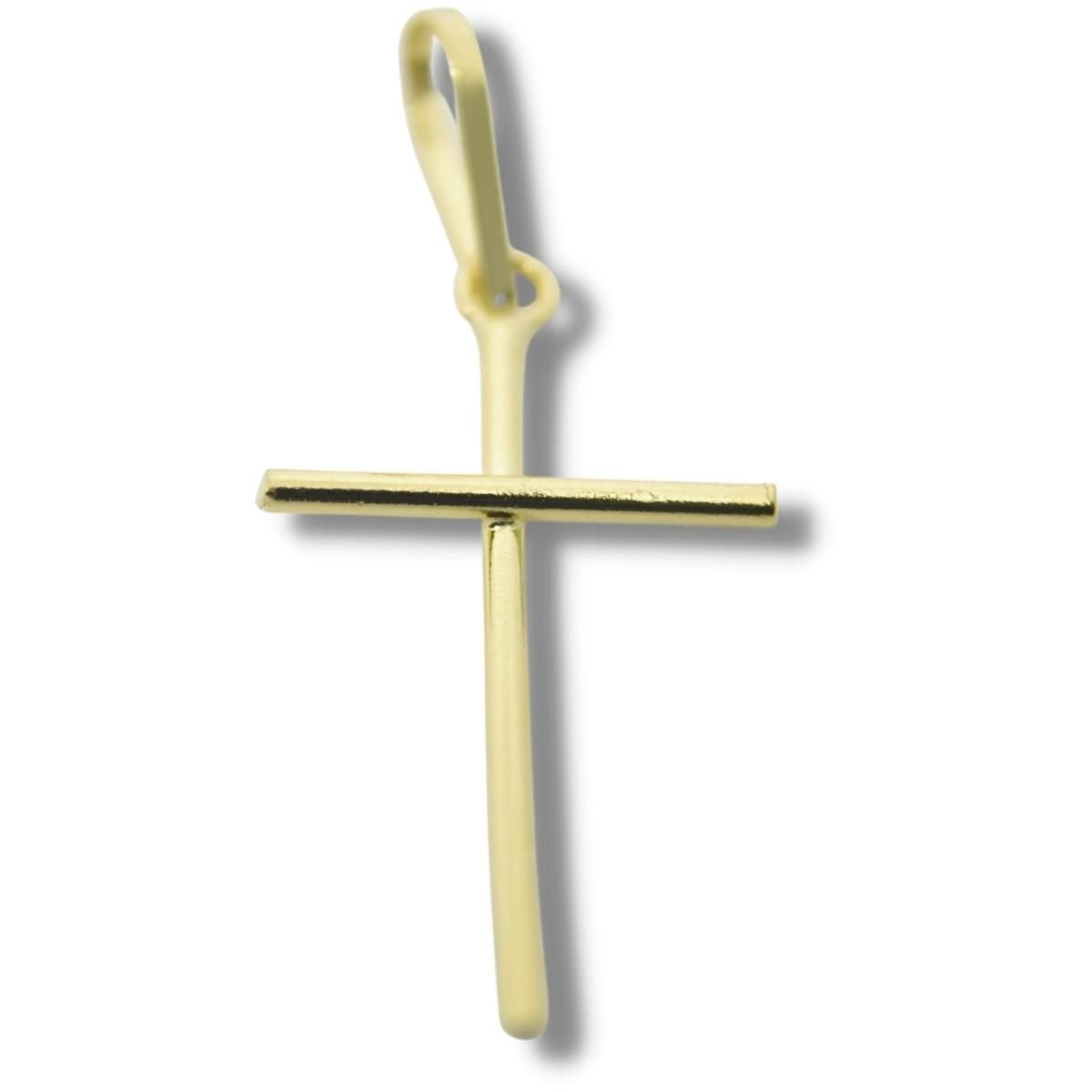 Pingente Religioso Cruz Crucifixo Palito Ouro 18k P001