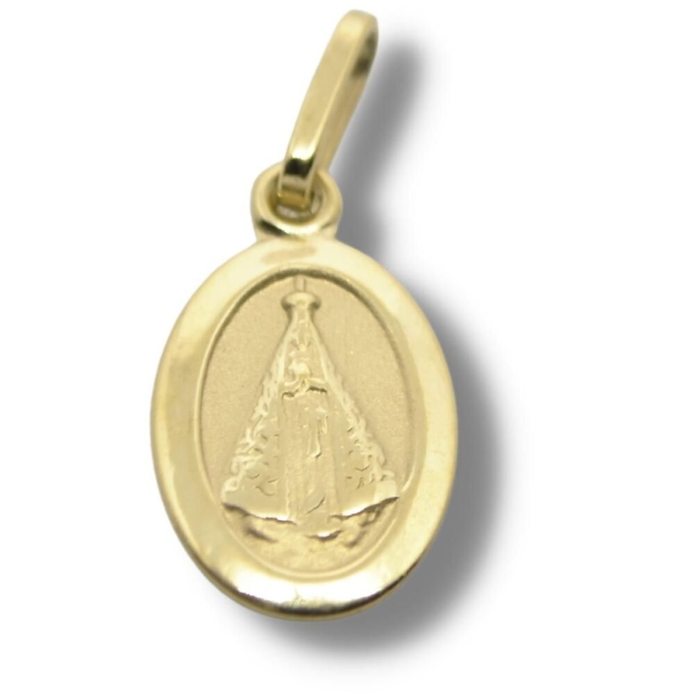 Pingente Religioso Medalha Nossa Senhora Aparecida Ouro 18k P903