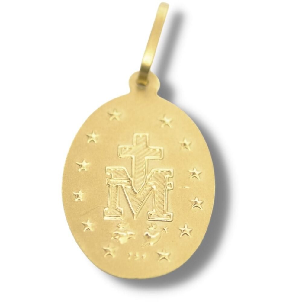 Pingente Religioso Medalha Nossa Senhora Das Graças Ouro 18k P228 - Image 2