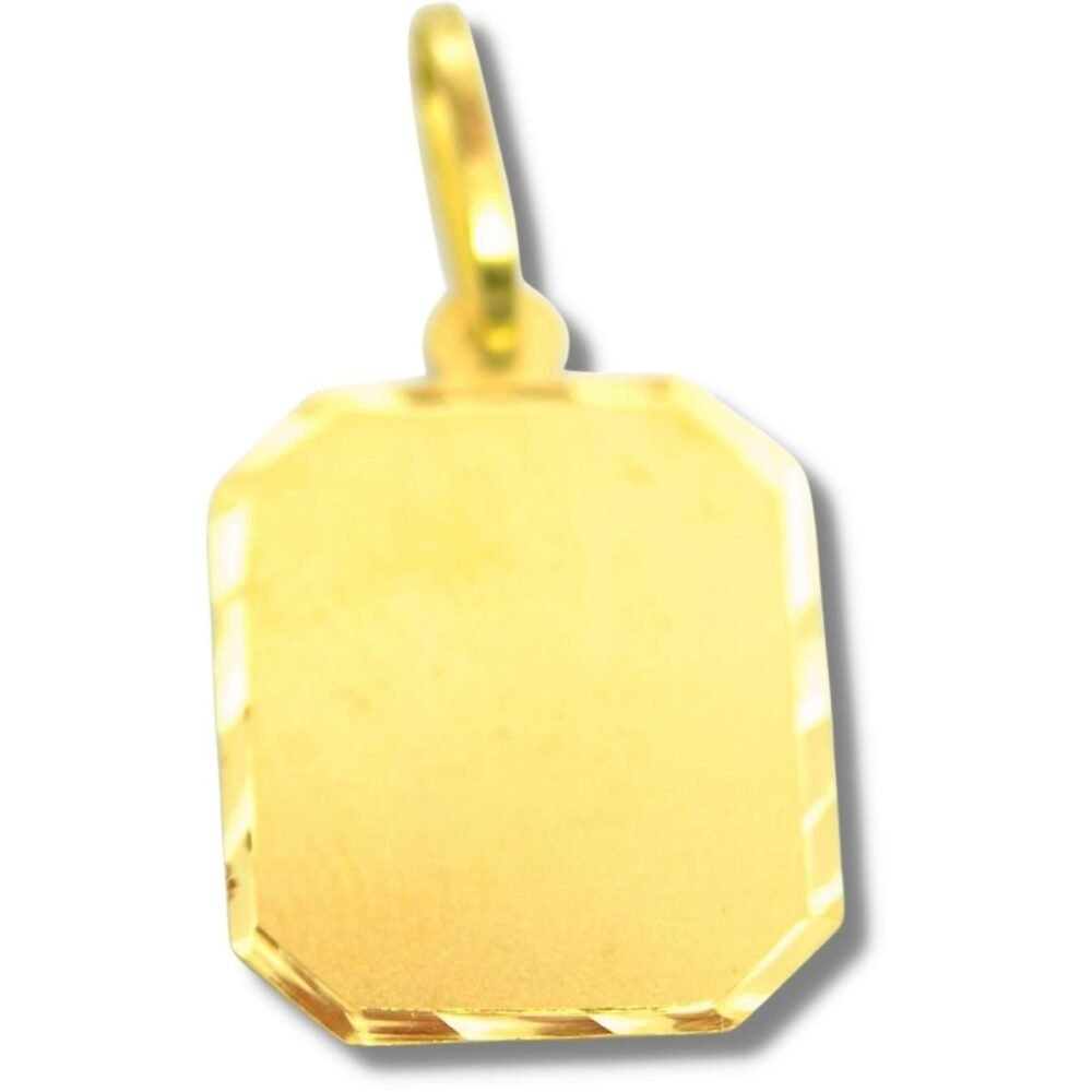 Pingente Retângular Chapa Ouro 18k P106