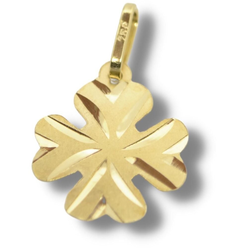Pingente Trevo 4 Folhas Sorte Chapa Ouro 18k P171