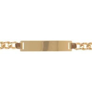 Pulseira de Ouro Chapa 20cm Elo Grumet  7,3mm 18k PC0510