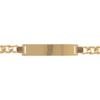 Pulseira de Ouro Chapa 20cm Elo Grumet  7,3mm 18k PC0510