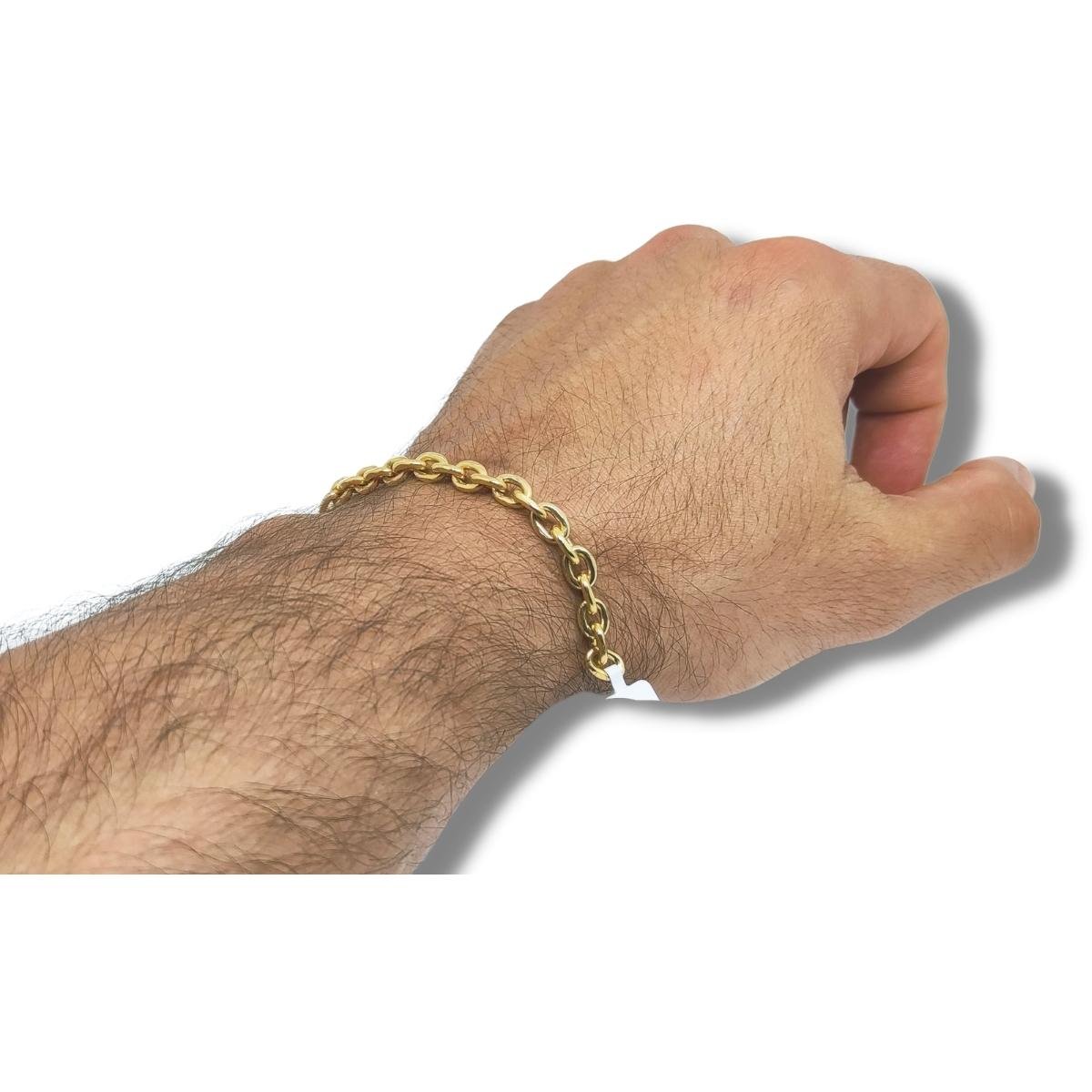 Pulseira de Ouro Masculina 20cm Elo Corrente 5.8mm 18k C0404