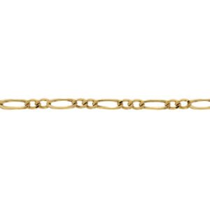 Pulseira de Ouro Masculina 20cm Elo Grumet 2x1 7,1mm 18k C0412