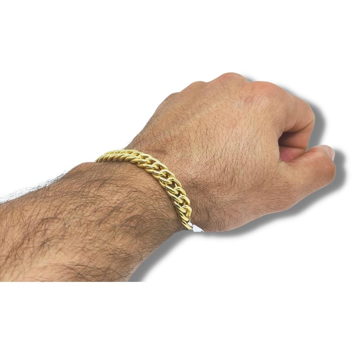 Pulseira de Ouro Masculina 20cm Francesa 10mm 18k C0516