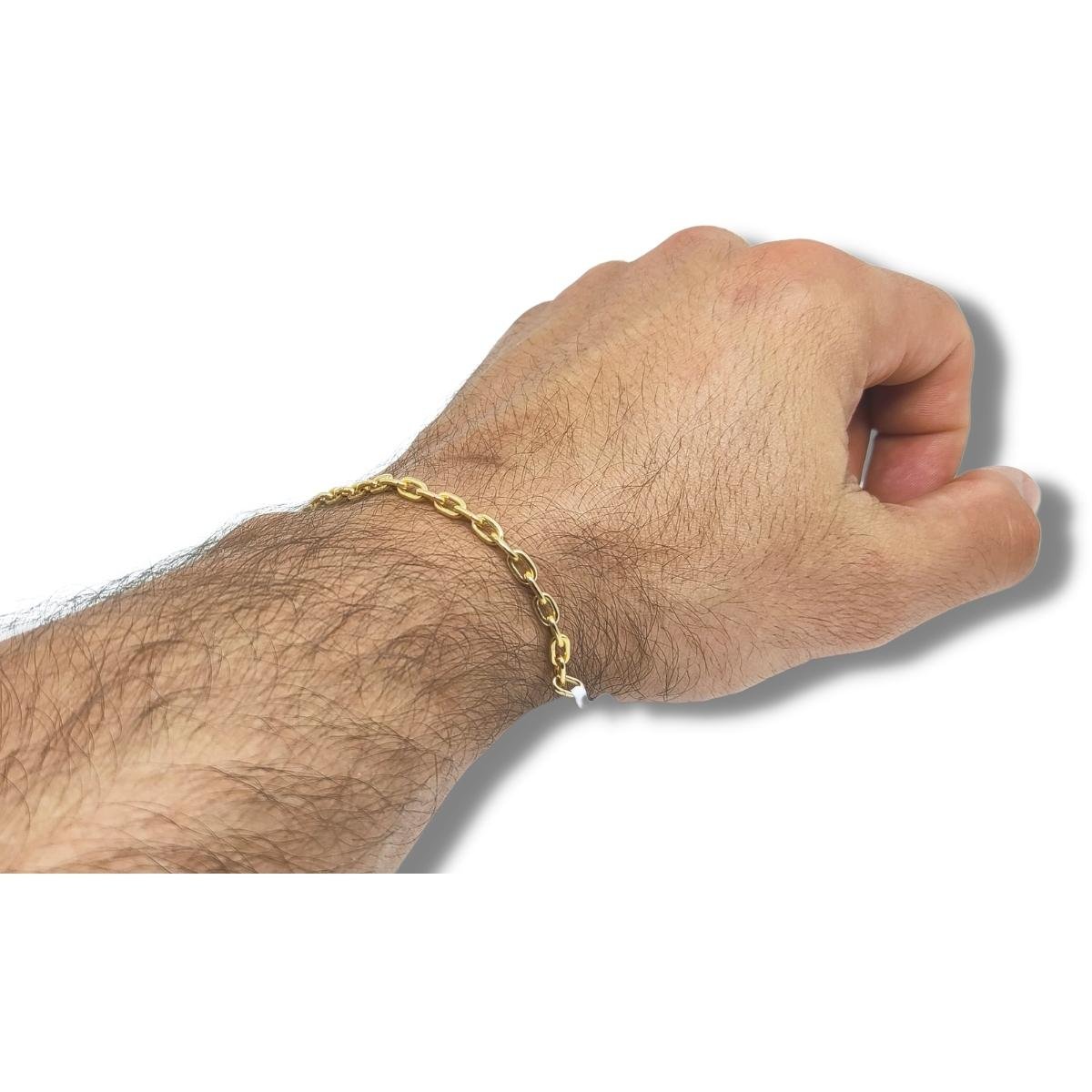 Pulseira de Ouro Masculina ou Feminina 20cm Elo Corrente 4.05mm 18k C0204