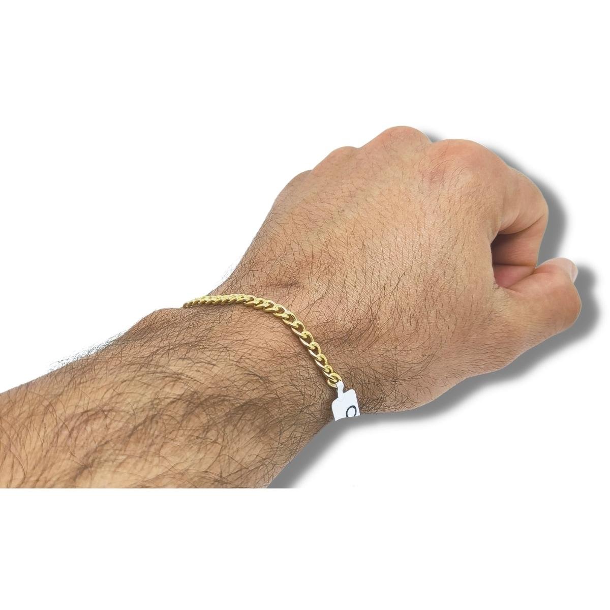 Pulseira de Ouro Masculina ou Feminina 20cm Elo Grumet 4.5mm 18k C0210