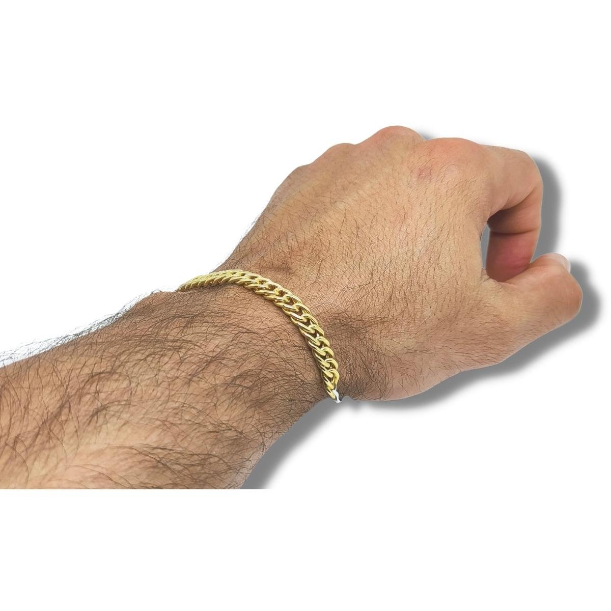 Pulseira de Ouro Masculina ou Feminina 20cm Francesa 7.3mm 18k C0216