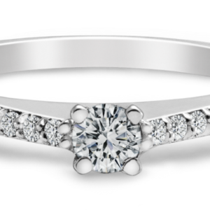 Solitário de Prata para Casamento Noivado Namoro Compromisso Cravejado com Zircônias 14x de 1.25mm e 1x 3.5mm 2903