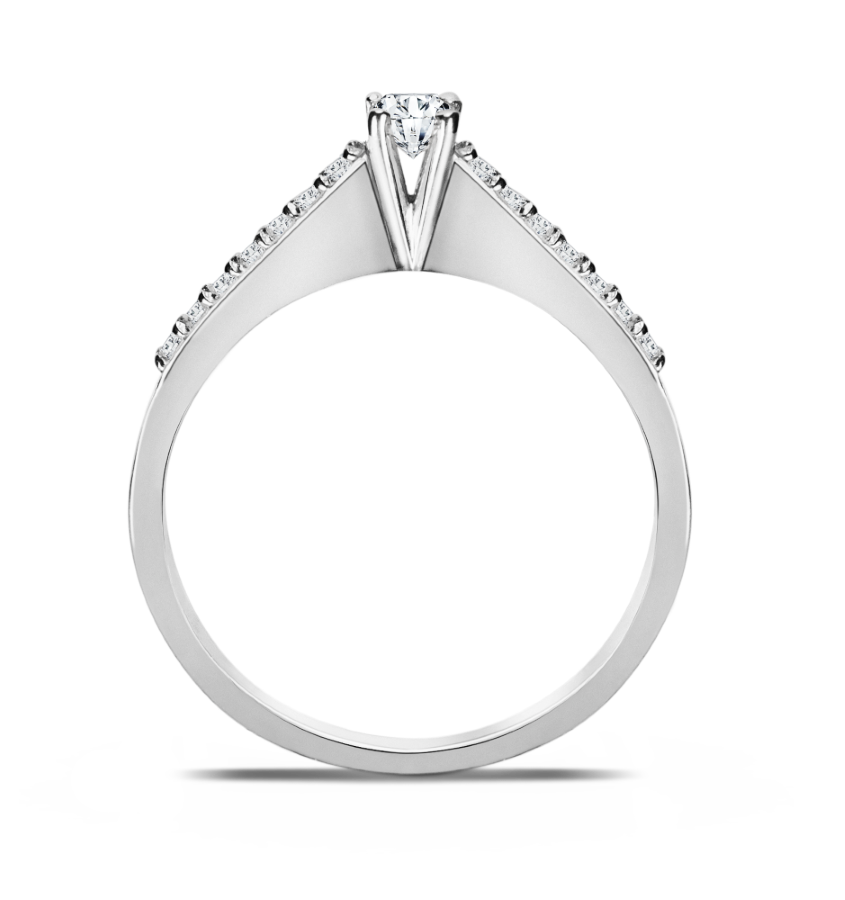 Solitário de Prata para Casamento Noivado Namoro Compromisso Cravejado com Zircônias 14x de 1.25mm e 1x 3.5mm 2903 - Image 2