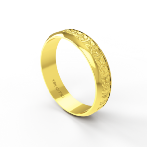 Aliança Bodas de Casamento parte Interna Reta Ouro Branco, Ouro Rose ou Amarelo 18k CBO27