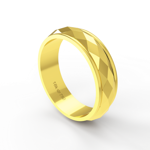 Aliança Bodas de Casamento parte Interna Reta Ouro Branco, Ouro Rose ou Amarelo 18k CBO33