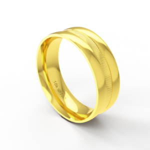 Aliança Bodas de Casamento parte Interna Anatômica Ouro Branco, Ouro Rose ou Amarelo 18k CBO55R