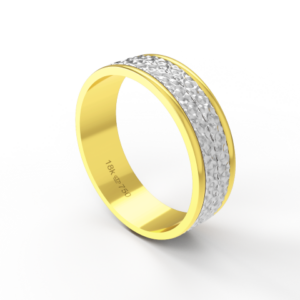 Aliança Bodas de Casamento 2 cores parte Interna Reta Ouro Branco, Ouro Rose ou Amarelo 18k CBP29