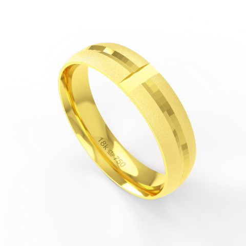 Aliança  de Casamento parte Interna Anatômica Acabamento Fosqueado e Polido  Ouro Branco, Ouro Rose ou Amarelo 18k C411R