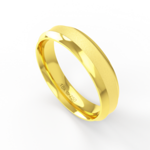 Aliança de Casamento parte Interna Anatômica com Acabamento Fosqueado e Polido Ouro Branco, Ouro Rose ou Amarelo 18k C42