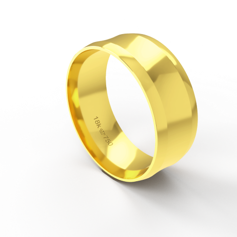 Aliança Casamento parte Interna Anatômica Externo Côncavo Ouro Branco, Ouro Rose ou Amarelo 18k C472R